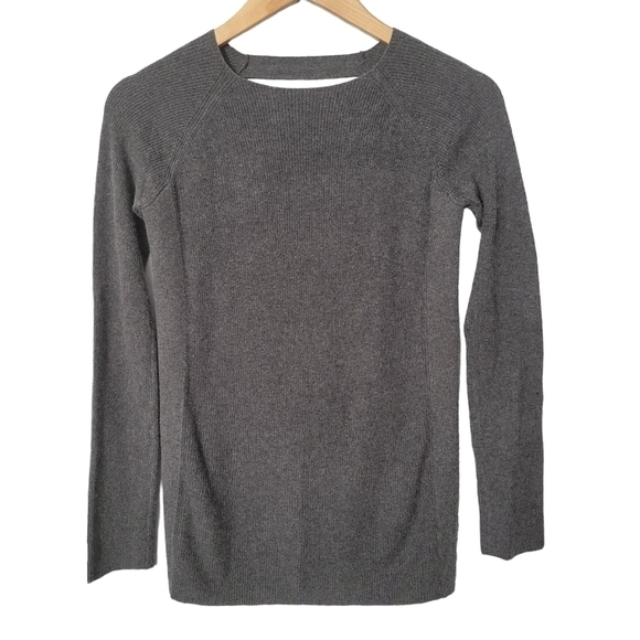 Athleta Gray Cashmere Blend Back Cutout Sweater - Picture 1 of 9